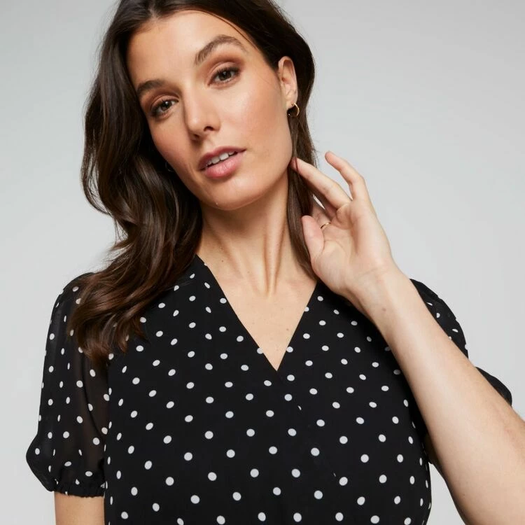 Leona Edmiston Ruby Women's Wrap Front Spot Dress Spot Print 4 Leona Edmiston Ruby Women's Wrap Front Spot Dress Spot Print - Image 2