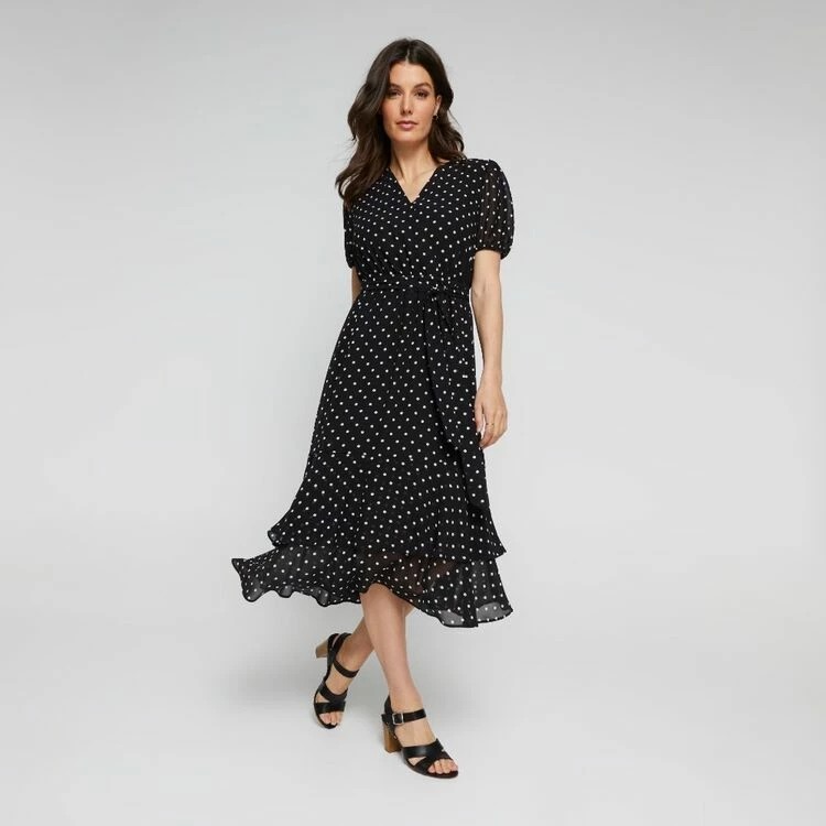 Leona Edmiston Ruby Women's Wrap Front Spot Dress Spot Print 7 Leona Edmiston Ruby Women's Wrap Front Spot Dress Spot Print - Image 5