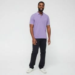 Jeff Banks Core Tipped Logo Polo Mauve