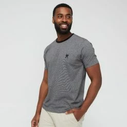 Jeff Banks Men's Feather Stripe Logo Crew Tee Black Black 11 Jeff Banks Men's Feather Stripe Logo Crew Tee Black Black -Women's Clothing store online BP642086004 black