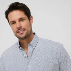 Jeff Banks Fishies Print Short Sleeve Shirt White & Navy -Women's Clothing store online BP642101004 wht nvy 4