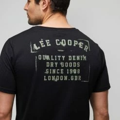 Lee Cooper Front/Back Stencil Print Tee Black -Women's Clothing store online BP642108005 black 4