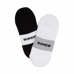 Bonds Move No Show Sock 2 Pack Black & White