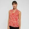 JANE LAMERTON DRAPE WRAP BLOUSE LUREX AZTEC PRINT -Women's Clothing store online BP643176001 print red