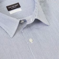 Van Heusen Classic 1 Colour Mini Stripe Long Sleeve Shirt Blue