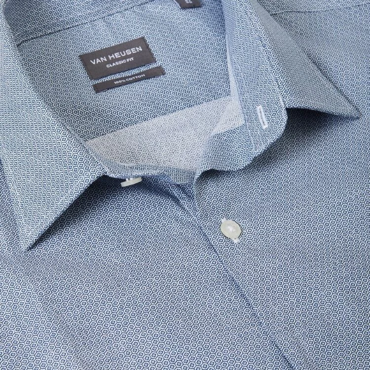 Van Heusen Classic Long Sleeve Shirt Circle Print Blue Blue 6 Van Heusen Classic Long Sleeve Shirt Circle Print Blue Blue - Image 4