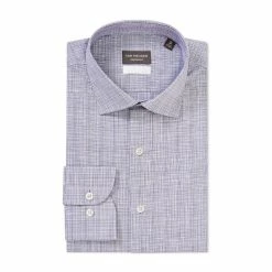 Van Heusen Tailored 3 Colour Dobby Check Long Sleeve Shirt Blue Blue -Women's Clothing store online BP643218006 blue 2