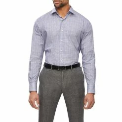 Van Heusen Tailored 3 Colour Dobby Check Long Sleeve Shirt Blue Blue -Women's Clothing store online BP643218006 blue