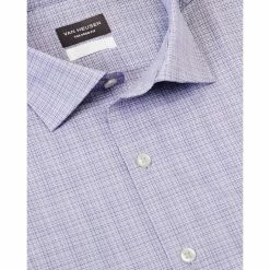 Van Heusen Tailored 3 Colour Dobby Check Long Sleeve Shirt Blue Blue