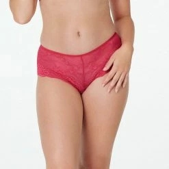 Pleasure State My Fit Lace Brazilian Brief Raspberry -Women's Clothing store online BP643235005 raspberry