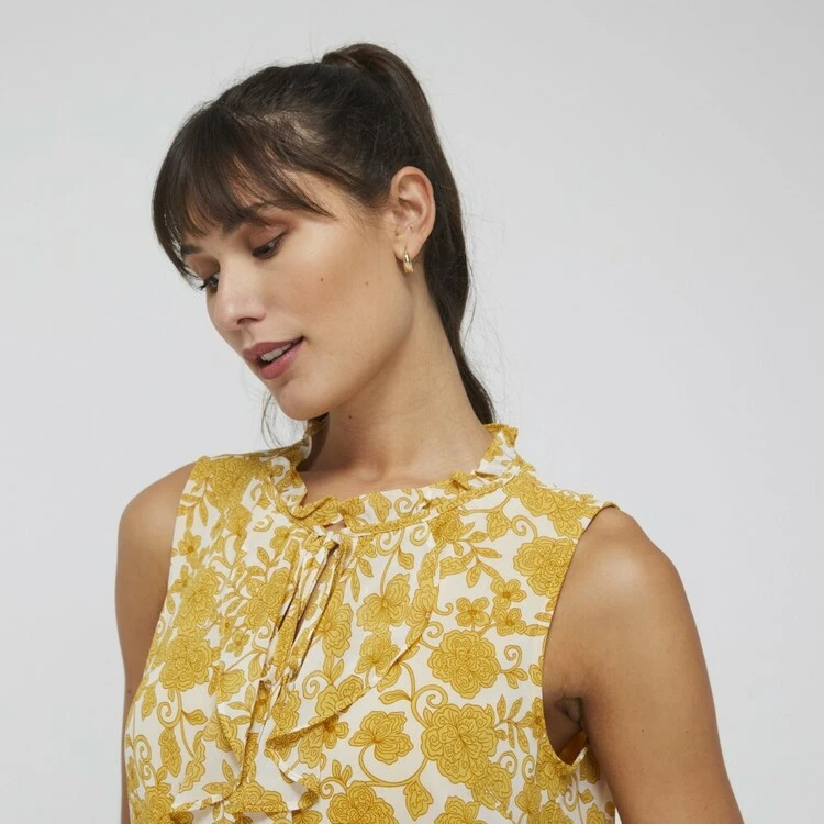 Jane Lamerton Women's Ruffle Front Top Floral Print 4 Jane Lamerton Women's Ruffle Front Top Floral Print - Image 2