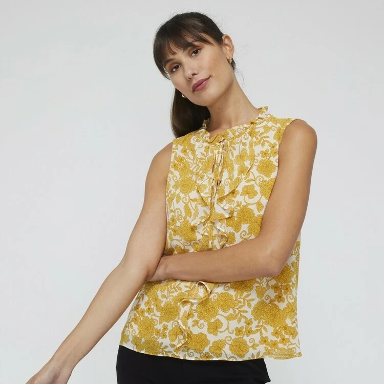 Jane Lamerton Women's Ruffle Front Top Floral Print 3 Jane Lamerton Women's Ruffle Front Top Floral Print