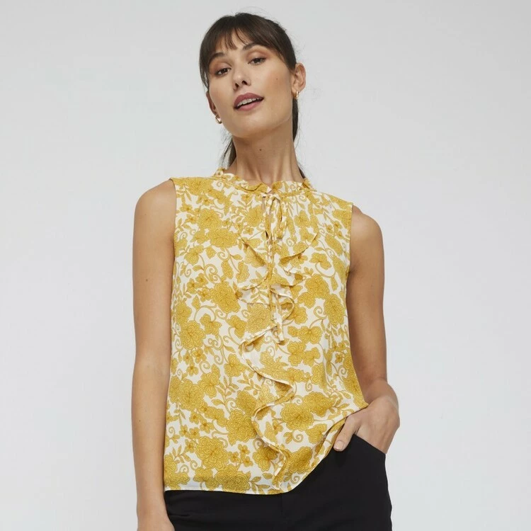 Jane Lamerton Women's Ruffle Front Top Floral Print 7 Jane Lamerton Women's Ruffle Front Top Floral Print - Image 5