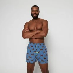 Mitch Dowd Kelpies Bamboo Blend Woven Boxer Light Denim