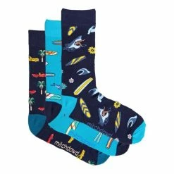 Mitch Dowd Men's Bamboo Beach 3 Pack Socks Multicoloured & Blue 8 - 13 -Women's Clothing store online BP643342001 multi blu