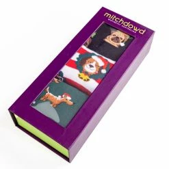 Mitch Dowd Cotton 3pk Dog Xmas Pack Mens Sock Multicoloured & Blue 8 - 13 -Women's Clothing store online BP643346001 multi blu
