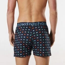 Mitch Dowd Hungry Hippo Printed Cotton Loose Fit Knit Boxer Blue