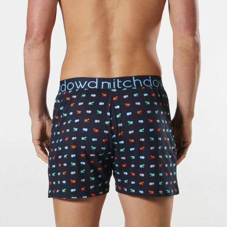 Mitch Dowd Hungry Hippo Printed Cotton Loose Fit Knit Boxer Blue 3 Mitch Dowd Hungry Hippo Printed Cotton Loose Fit Knit Boxer Blue