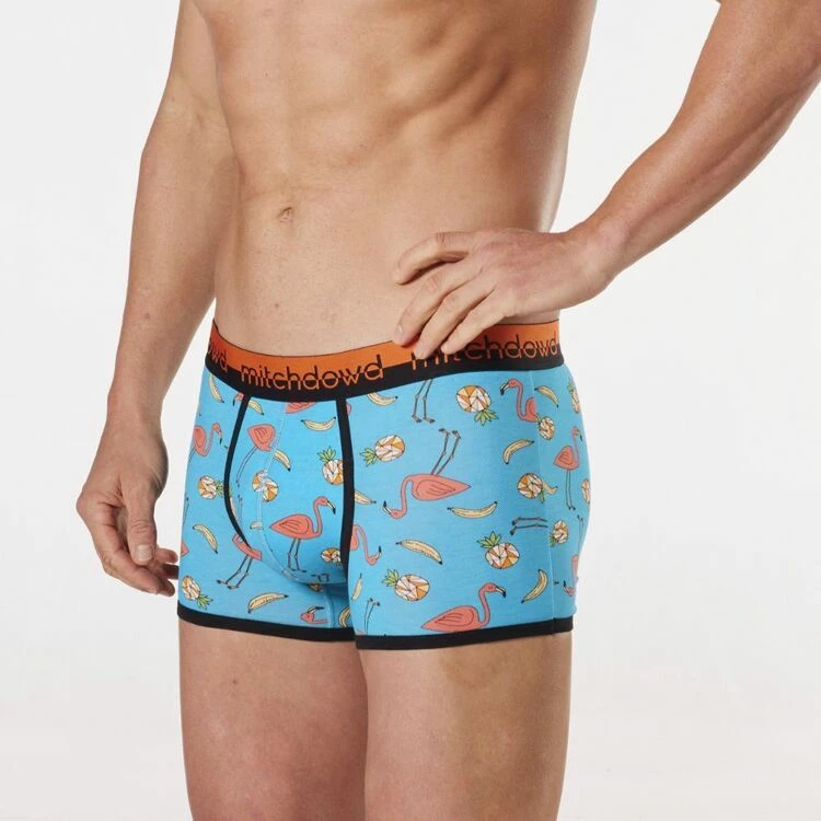 Mitch Dowd Fun Flamingos Bamboo Fitted Trunk Turquoise 4 Mitch Dowd Fun Flamingos Bamboo Fitted Trunk Turquoise - Image 2