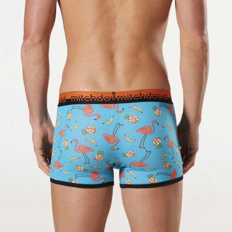 Mitch Dowd Fun Flamingos Bamboo Fitted Trunk Turquoise 3 Mitch Dowd Fun Flamingos Bamboo Fitted Trunk Turquoise