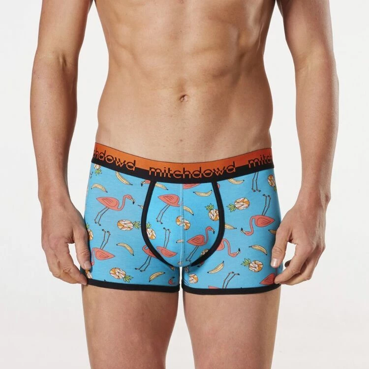 Mitch Dowd Fun Flamingos Bamboo Fitted Trunk Turquoise 5 Mitch Dowd Fun Flamingos Bamboo Fitted Trunk Turquoise - Image 3