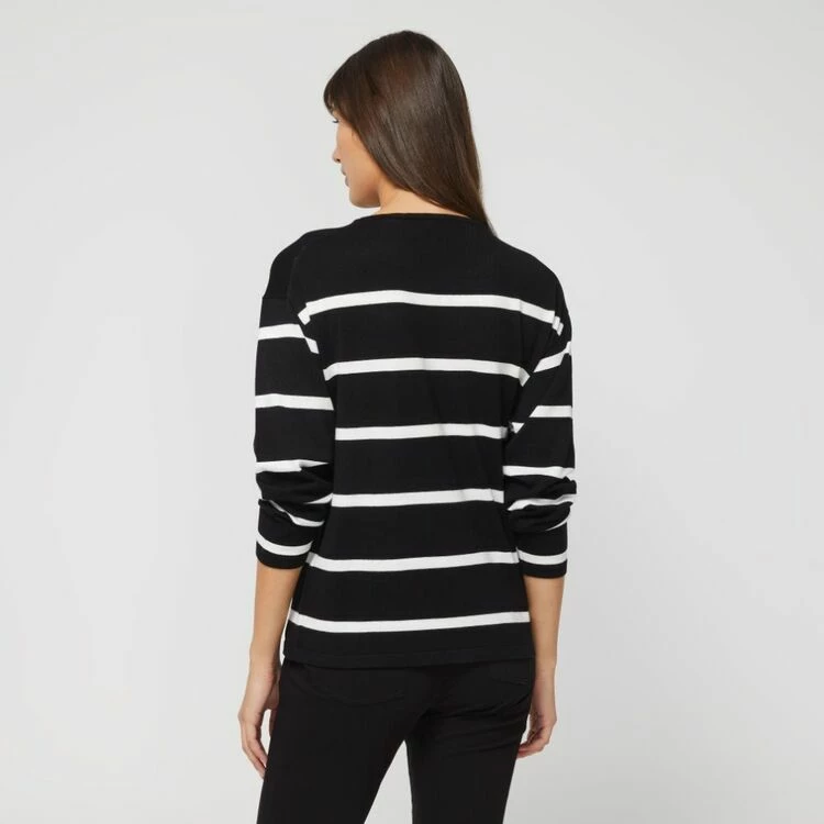Khoko Collection Stripe Jumper Black White 6 Khoko Collection Stripe Jumper Black White - Image 4