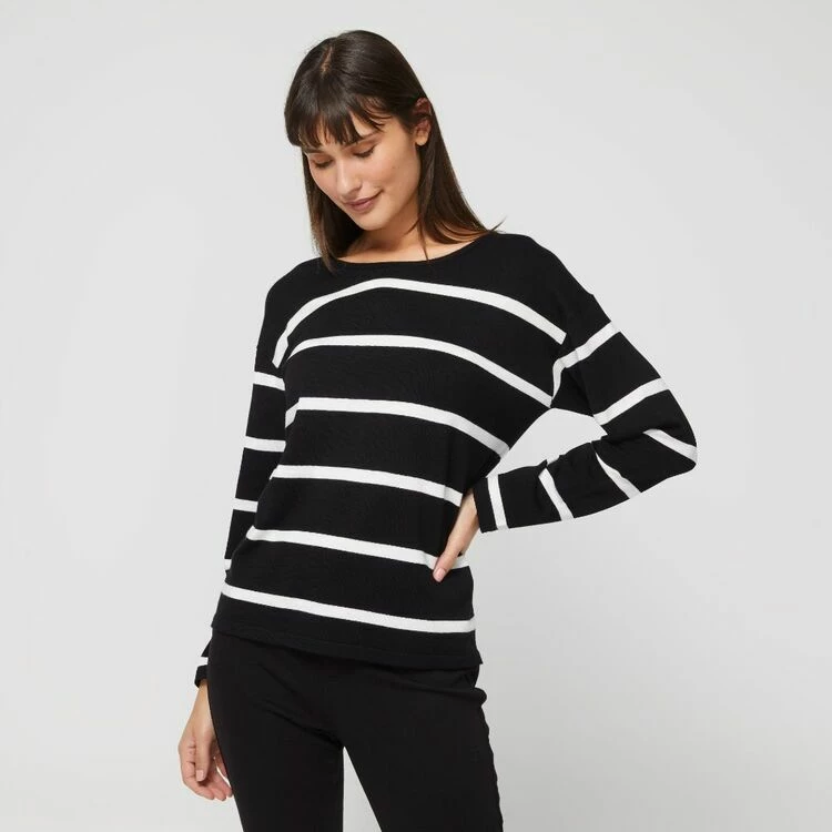 Khoko Collection Stripe Jumper Black White 5 Khoko Collection Stripe Jumper Black White - Image 3