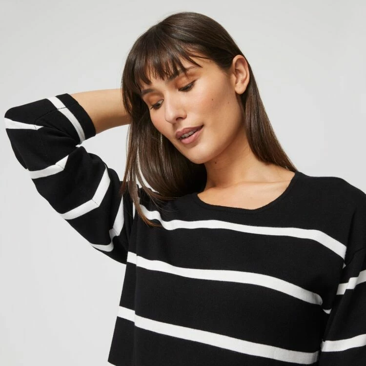 Khoko Collection Stripe Jumper Black White 4 Khoko Collection Stripe Jumper Black White - Image 2