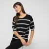Khoko Collection Stripe Jumper Black White 2 Khoko Collection Stripe Jumper Black White -Women's Clothing store online BP643431001 blk wht 5
