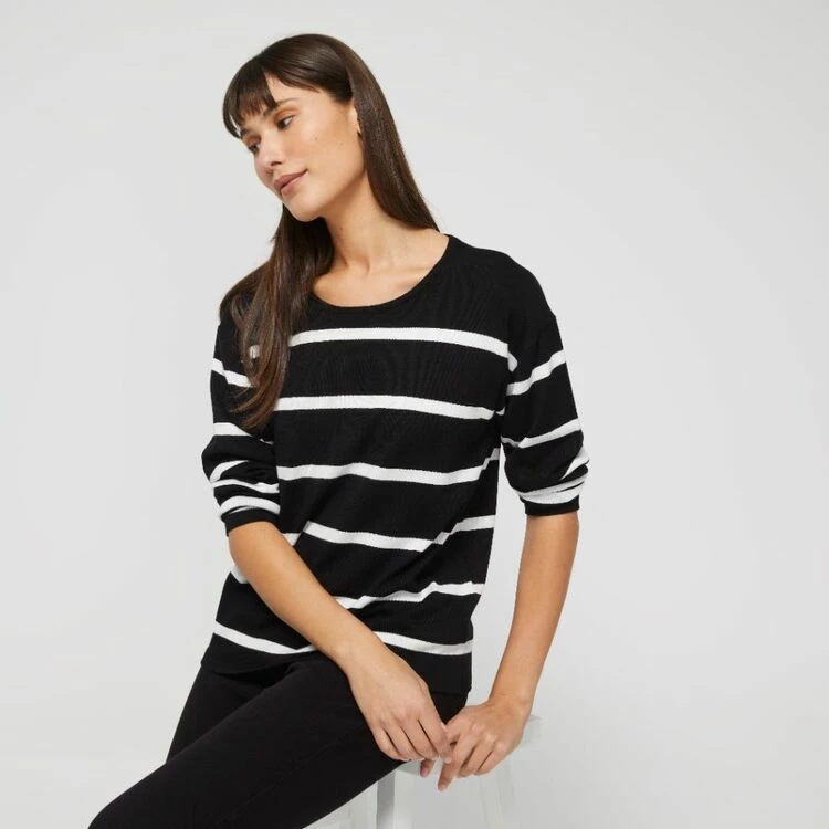 Khoko Collection Stripe Jumper Black White 3 Khoko Collection Stripe Jumper Black White