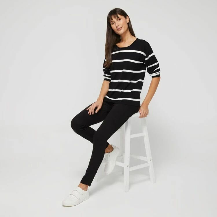 Khoko Collection Stripe Jumper Black White 7 Khoko Collection Stripe Jumper Black White - Image 5