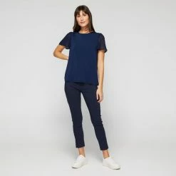 Khoko Smart Women's Flutter Sleeve Tee Indigo -Women's Clothing store online BP643509003 indigo 3