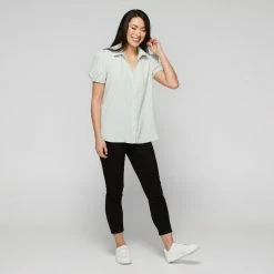 Khoko Smart Women's Stripe Seersucker Shirt Apple