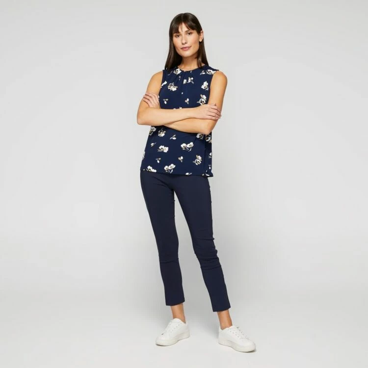 Khoko Smart Women's Jersey Shell Top Navy & Print 5 Khoko Smart Women's Jersey Shell Top Navy & Print - Image 3