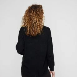 Khoko Collection Women's Vee Neck Jumper Black -Women's Clothing store online BP643521015 black 2