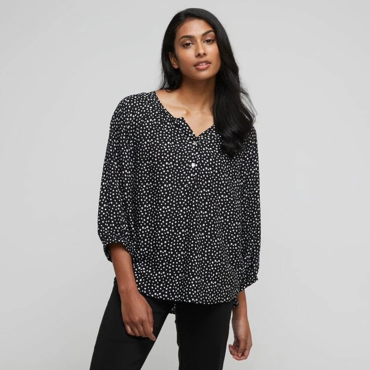 Savannah Viscose Blouse Black & Floral 7 Savannah Viscose Blouse Black & Floral - Image 5