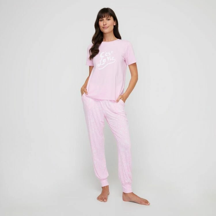Sash & Rose Everyday Short Sleeve Slogan Sleep Tee Pink 5 Sash & Rose Everyday Short Sleeve Slogan Sleep Tee Pink - Image 3
