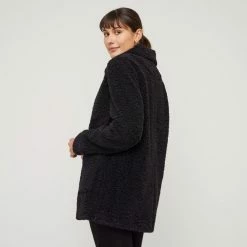 Khoko Collection Women's Teddy Coat Black -Women's Clothing store online BP644721006 black 2