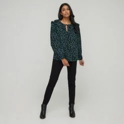 Khoko Collection Ruffle Top Ditzy Floral -Women's Clothing store online BP644725001 ditzy flor 5