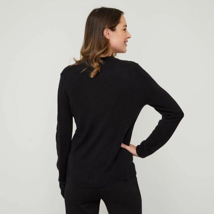 Savannah Vee Neck Cardi Black 6 Savannah Vee Neck Cardi Black - Image 4