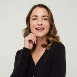 Savannah Vee Neck Cardi Black 8 Savannah Vee Neck Cardi Black -Women's Clothing store online BP644752005 black 4