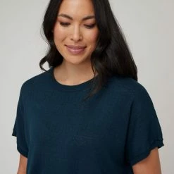 Savannah Pointelle Knit Top Dark Green -Women's Clothing store online BP644761005 dark green 7