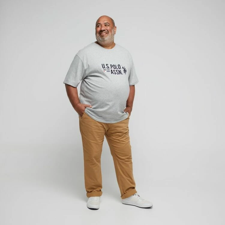 U.S. Polo Assn. Big Large Horse Logo T-Shirt Heather Grey 5 U.S. Polo Assn. Big Large Horse Logo T-Shirt Heather Grey - Image 3