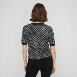 Khoko Smart Khoko Collection Clover Jacquard Knit Black & Ivory 10 Khoko Smart Khoko Collection Clover Jacquard Knit Black & Ivory -Women's Clothing store online BP645446004 blk ivory 2
