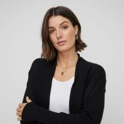 Khoko Smart Shawl Longline Cardigan Black -Women's Clothing store online BP645557004 black 4