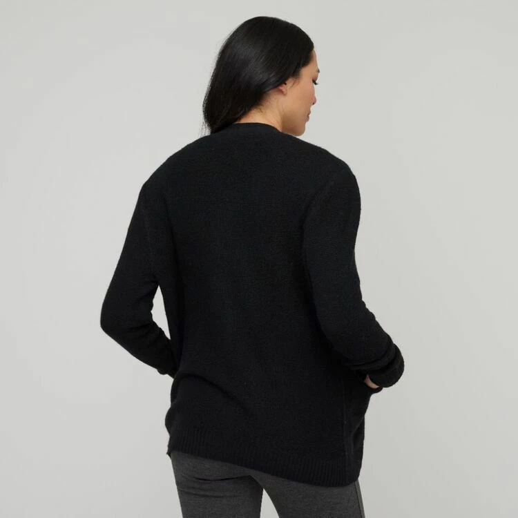 Savannah Women's Jersey Stitch Cardigan Black 6 Savannah Women's Jersey Stitch Cardigan Black - Image 4