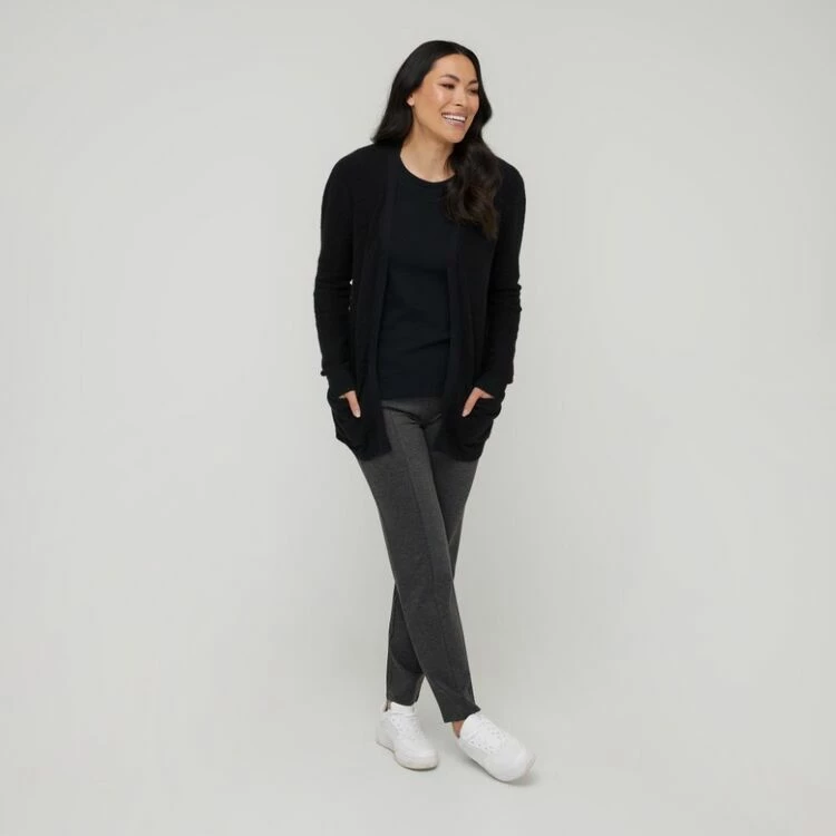 Savannah Women's Jersey Stitch Cardigan Black 5 Savannah Women's Jersey Stitch Cardigan Black - Image 3