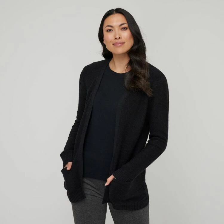 Savannah Women's Jersey Stitch Cardigan Black 7 Savannah Women's Jersey Stitch Cardigan Black - Image 5