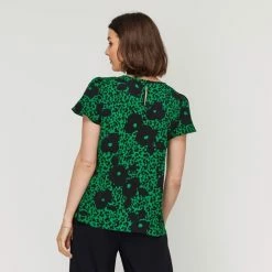 Jane Lamerton Pleat Front Top Green Floral Green Floral -Women's Clothing store online BP645781001 grn flor 2