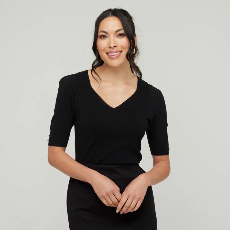 Jane Lamerton Women's Sweetheart Neck Knit Black 7 Jane Lamerton Women's Sweetheart Neck Knit Black - Image 5